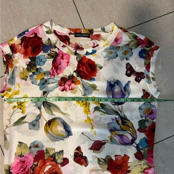 Dolce & Gabbana Women's Floral Sill Top - Multicolor - Picture 4 of 7